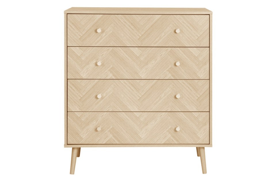 Hemmingway Oak 4 Drawer Chest front view