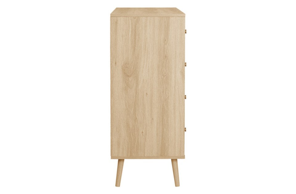 Hemmingway Oak 4 Drawer Chest side view