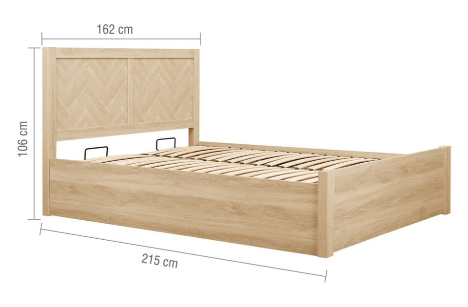Hemmingway King Size Ottoman Bed dimensions