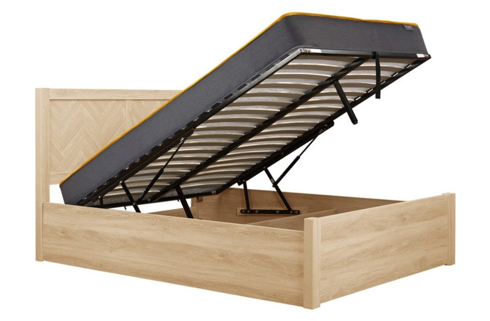 Hemmingway Oak King Size Ottoman Bed