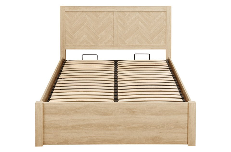 Hemmingway Oak Ottoman Bed front view