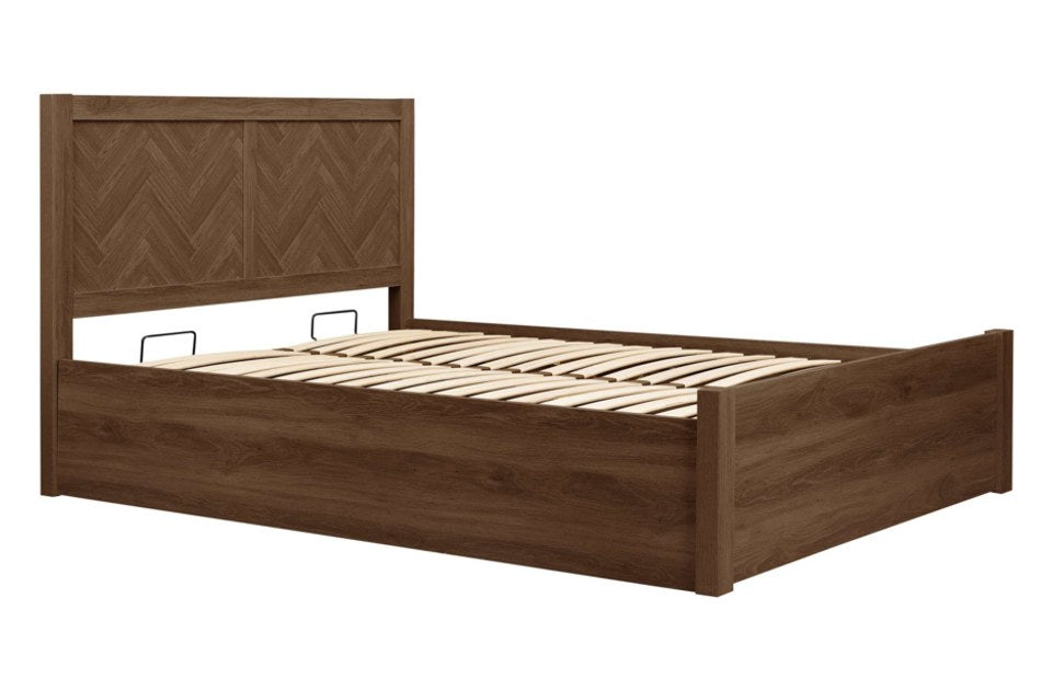 Hemmingway Walnut King Size Ottoman Bed