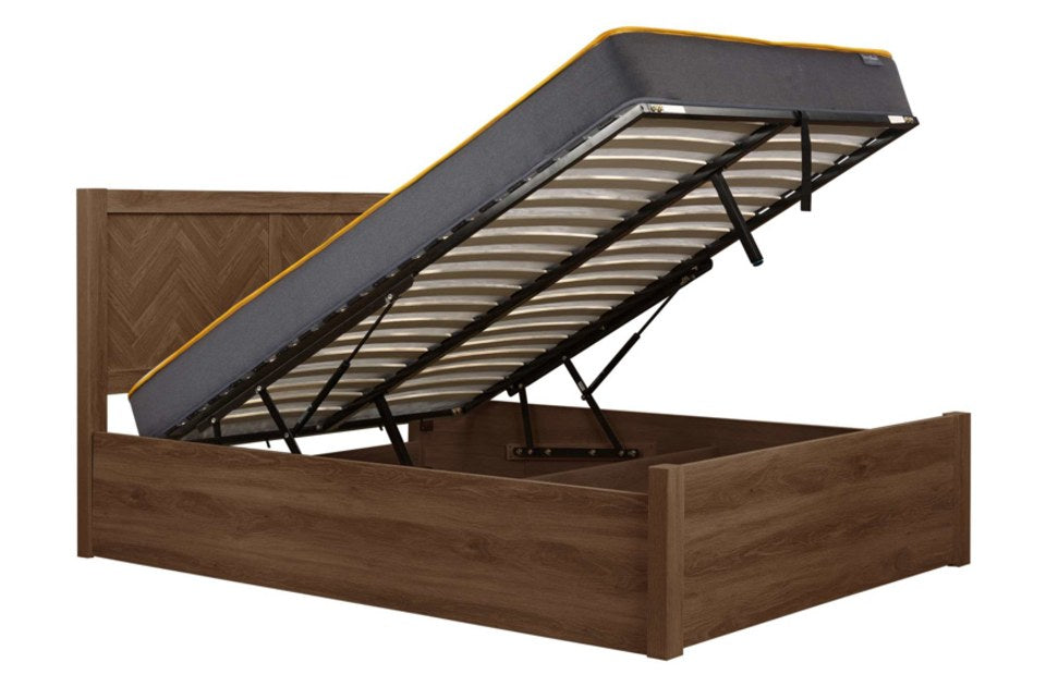 Hemmingway Walnut Ottoman Bed lifted