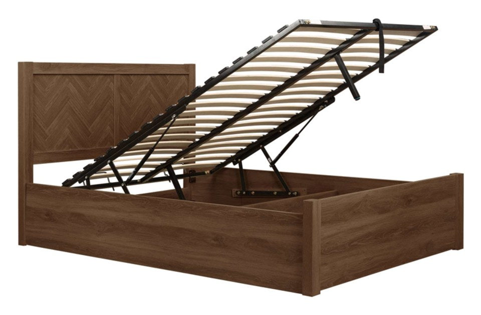 Hemmingway Walnut Ottoman Bed gas lift open