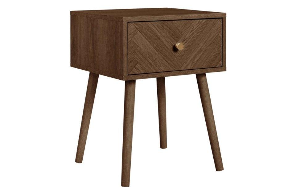 Hemmingway Walnut 1 Drawer Bedside