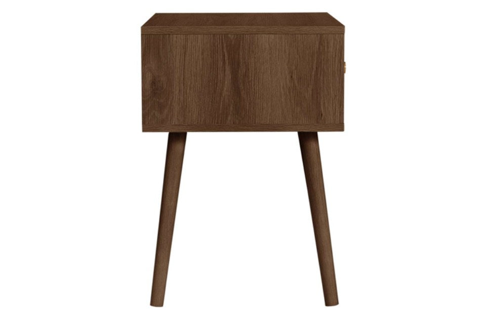 Hemmingway Walnut 1 Drawer Bedside side view