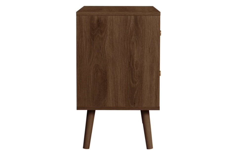 Hemmingway Walnut 2 Drawer Bedside side view