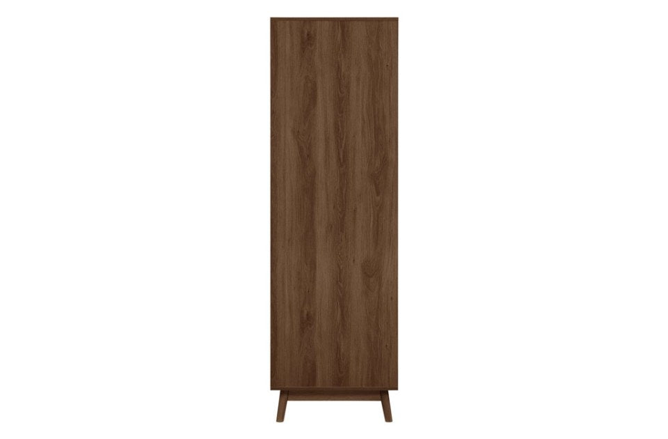 Hemmingway Walnut 3 Door Wardrobe With Mirror side view