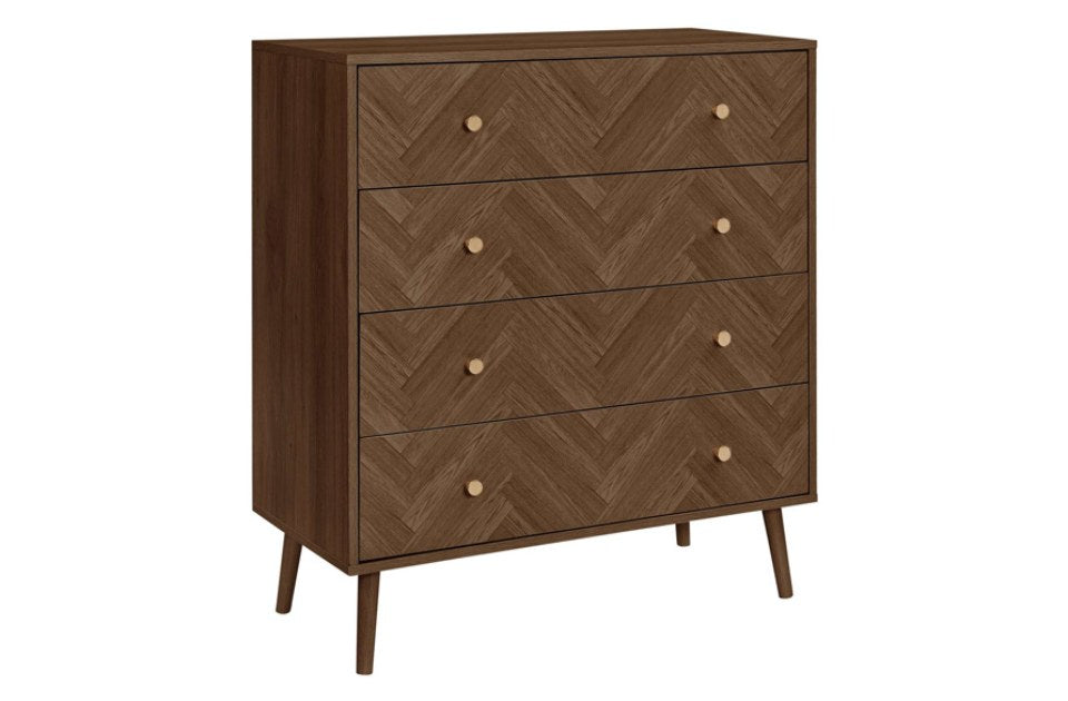 Hemmingway Walnut 4 Drawer Chest