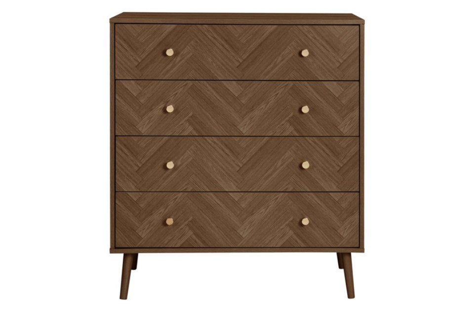Hemmingway Walnut 4 Drawer Chest front view