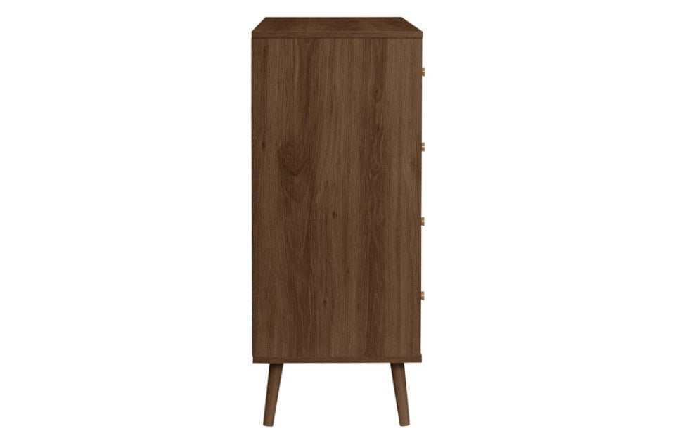 Hemmingway Walnut 4 Drawer Chest side view