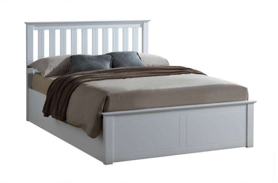 Flame White Three Quarter Ottoman Storage Bed Frame