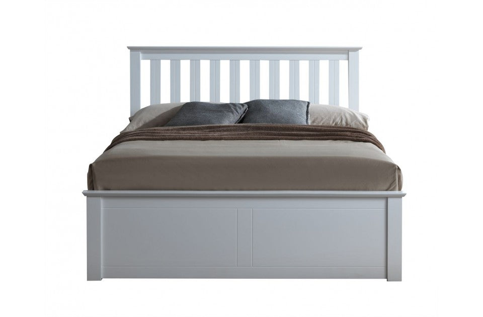 Flame White Three Quarter Ottoman Storage Bed Frame