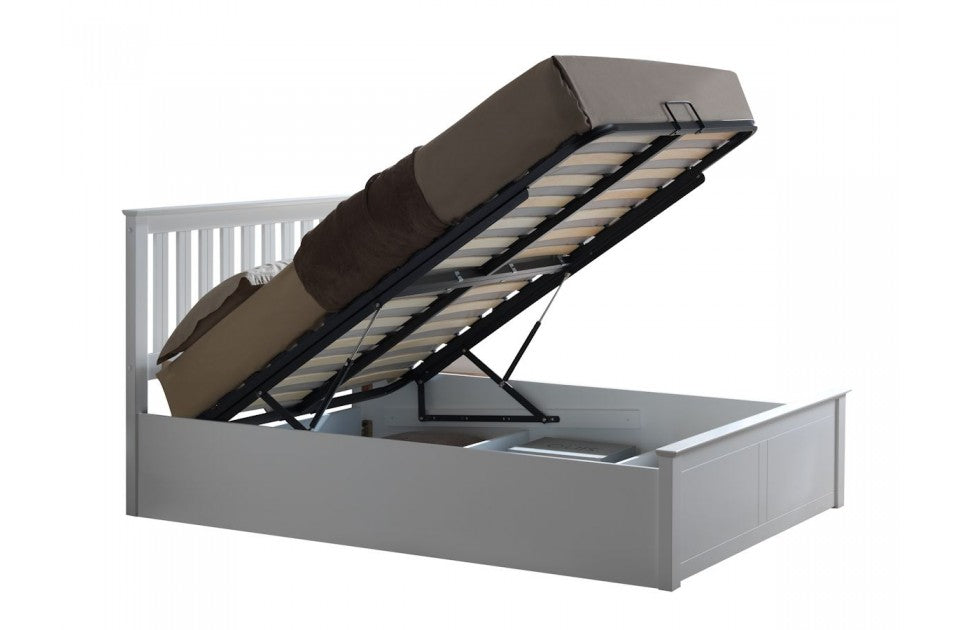 Flame White Three Quarter Ottoman Storage Bed Frame