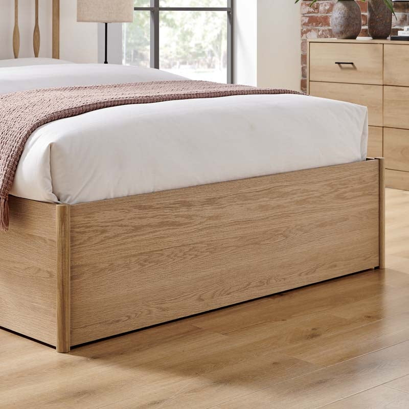 Trinity Oak Double Ottoman Storage Bed Frame