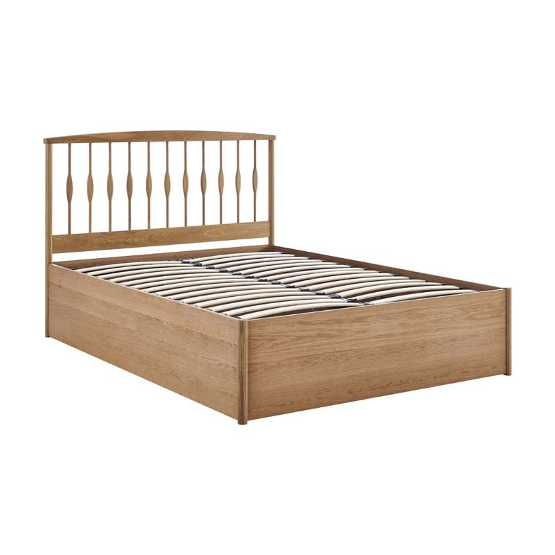 Trinity Oak Double Ottoman Storage Bed Frame