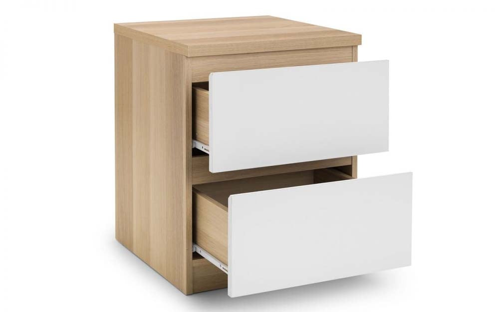 Eternal White 2 Drawer Bedside