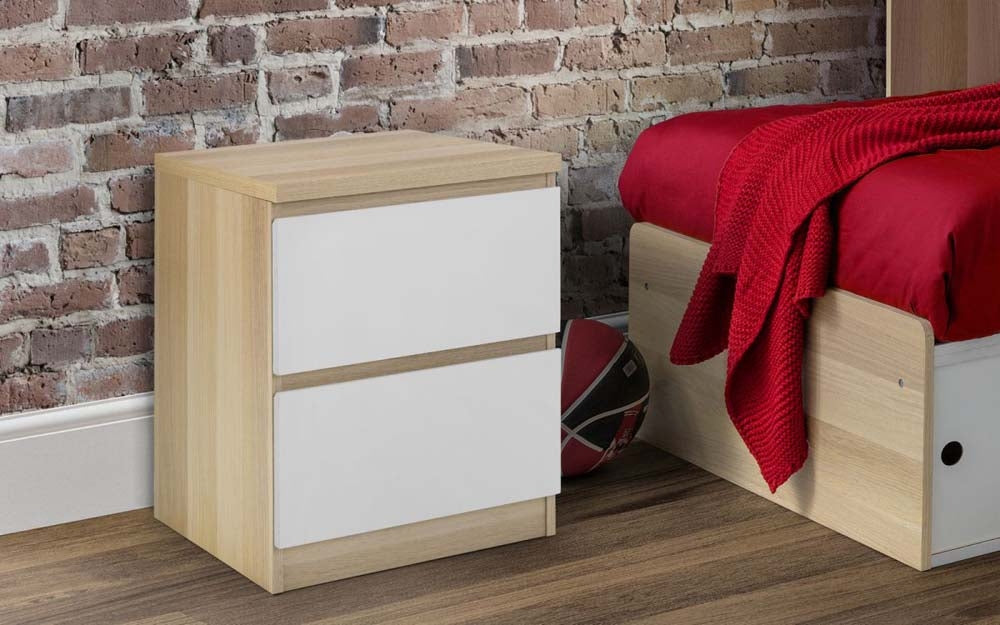 Eternal White 2 Drawer Bedside