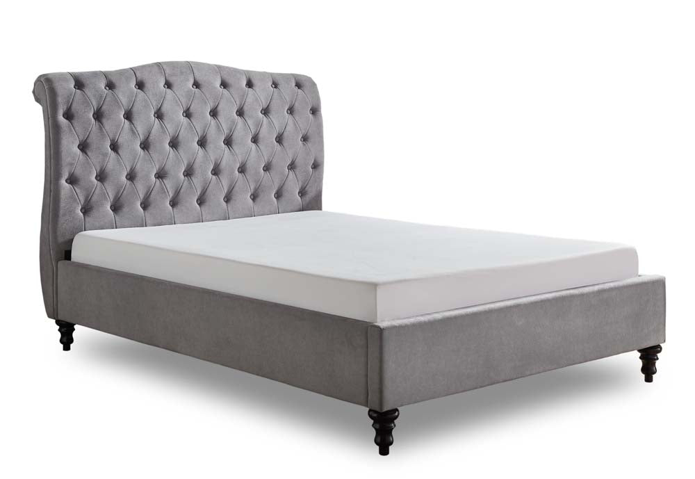 Rosemary Light Grey Double Bed Frame