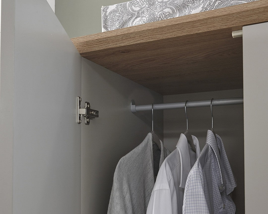 Kent Grey 2 Door 1 Drawer Wardrobe