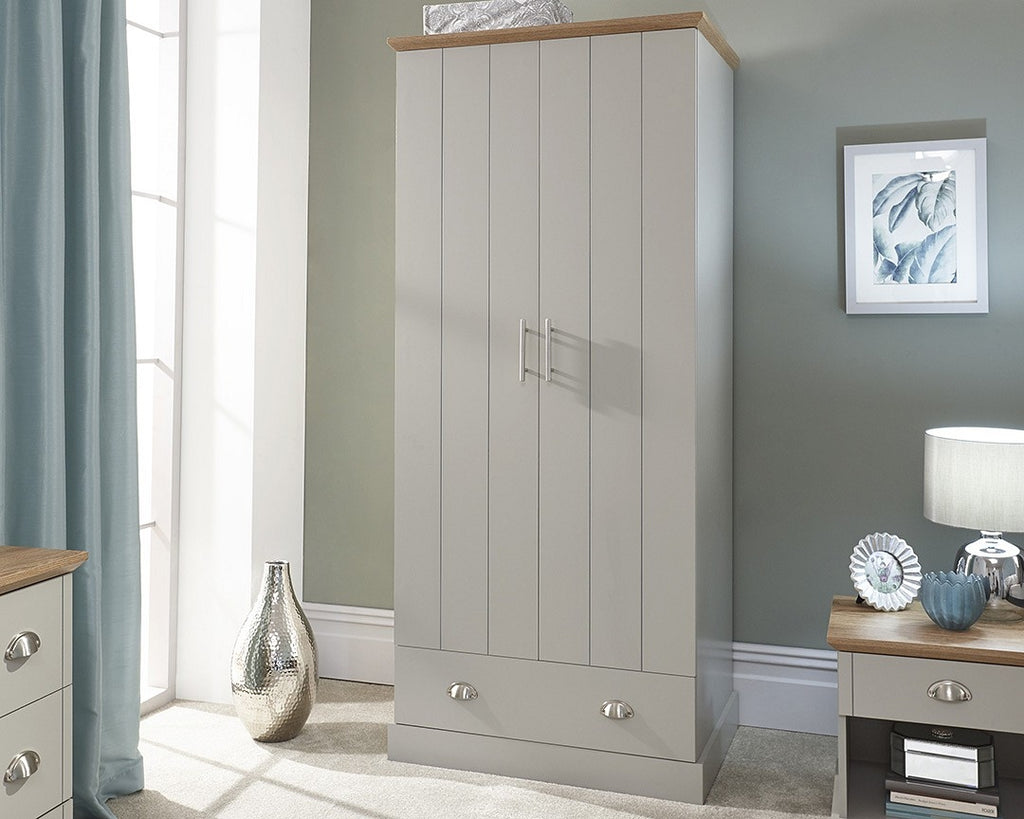 Kent Grey 2 Door 1 Drawer Wardrobe