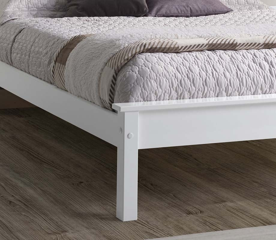 Taurean White Low Foot Single Bed Frame