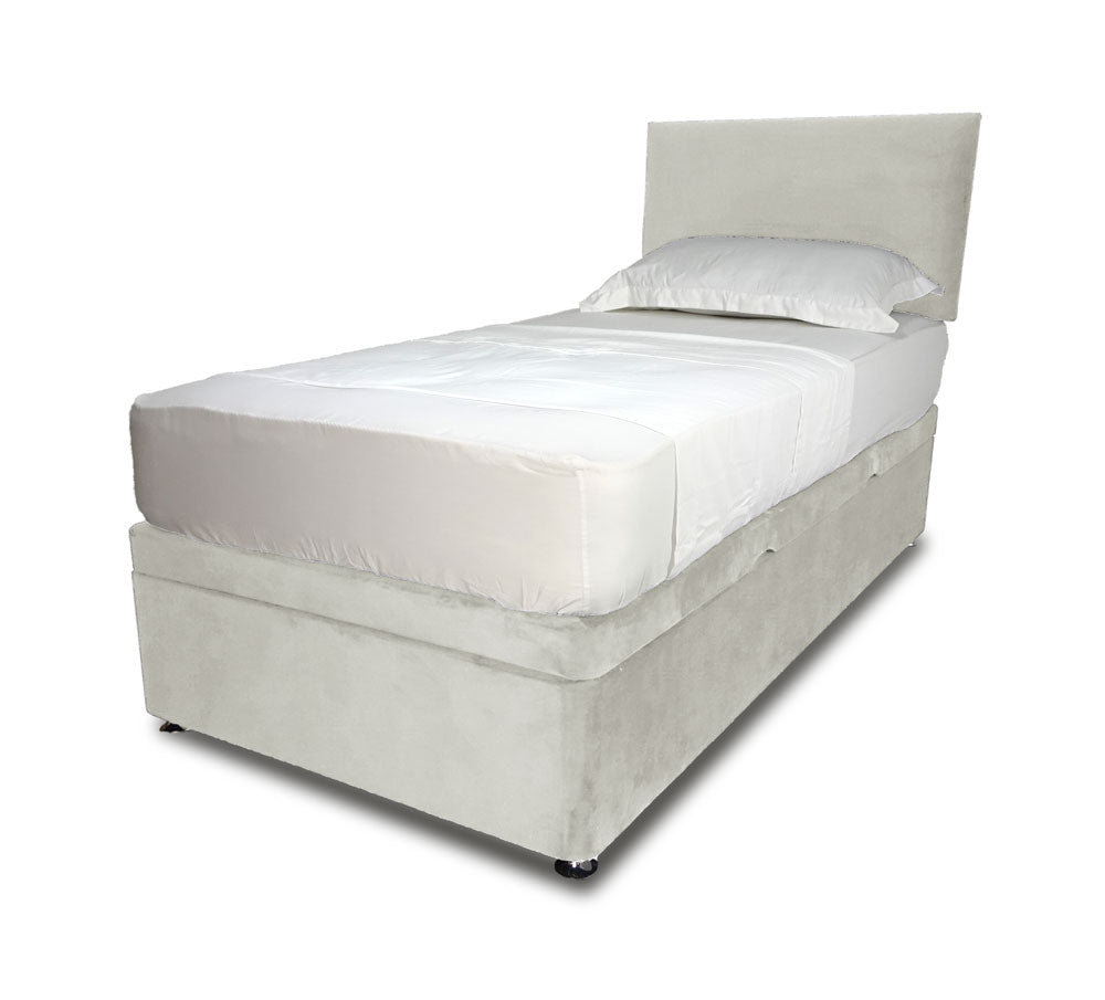 Regency Grey Single Side Lift Ottoman Divan Base With Square Headboard