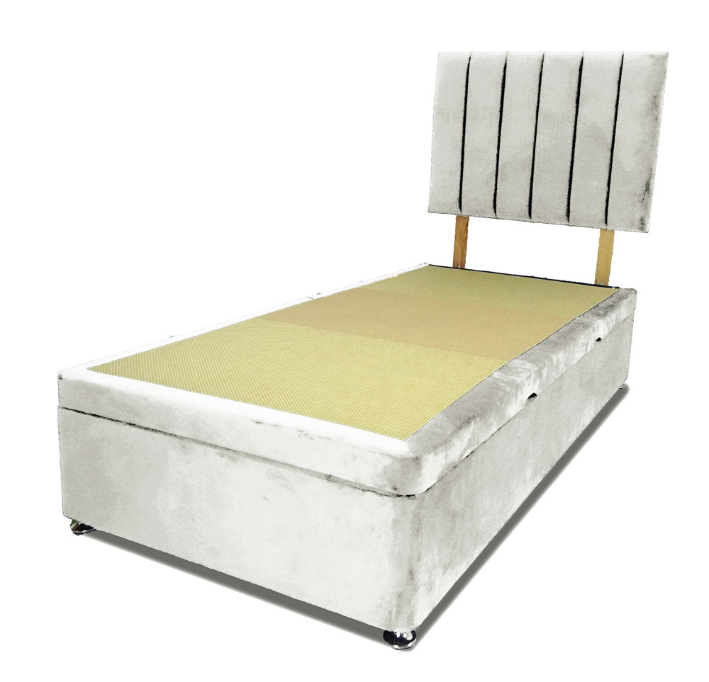 Regency Grey Single Side Lift Ottoman Divan Base With Horizon Headboard
