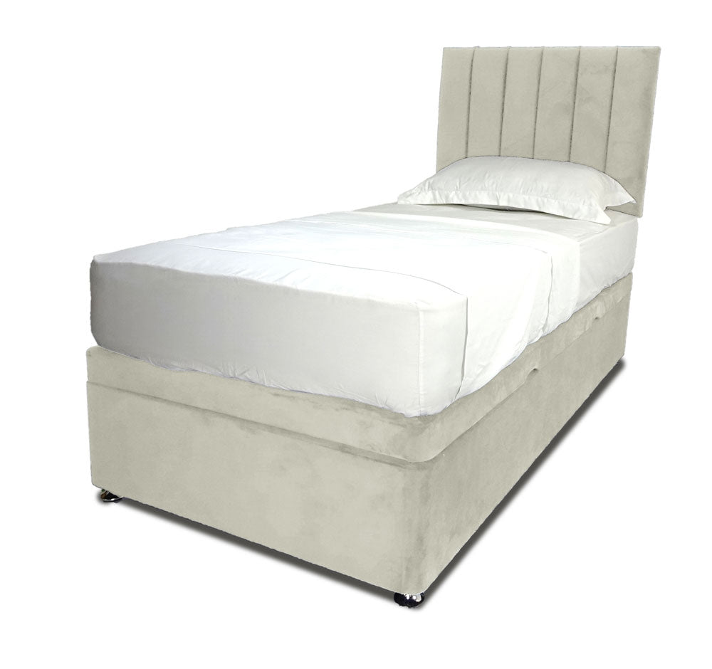 Regency Grey Single Side Lift Ottoman Divan Base With Horizon Headboard