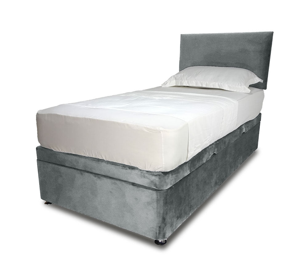 Plush Steel Single Side Lift Ottoman Divan Base With Square Headboard