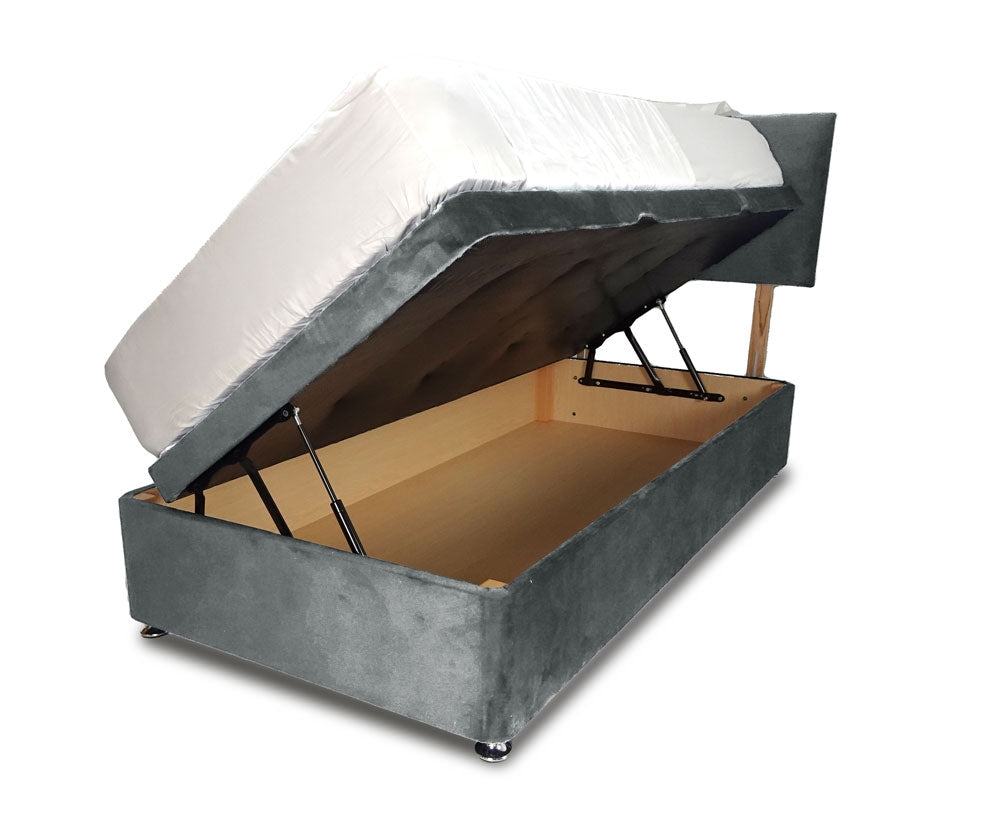 Plush Steel Single Side Lift Ottoman Divan Base With Square Headboard