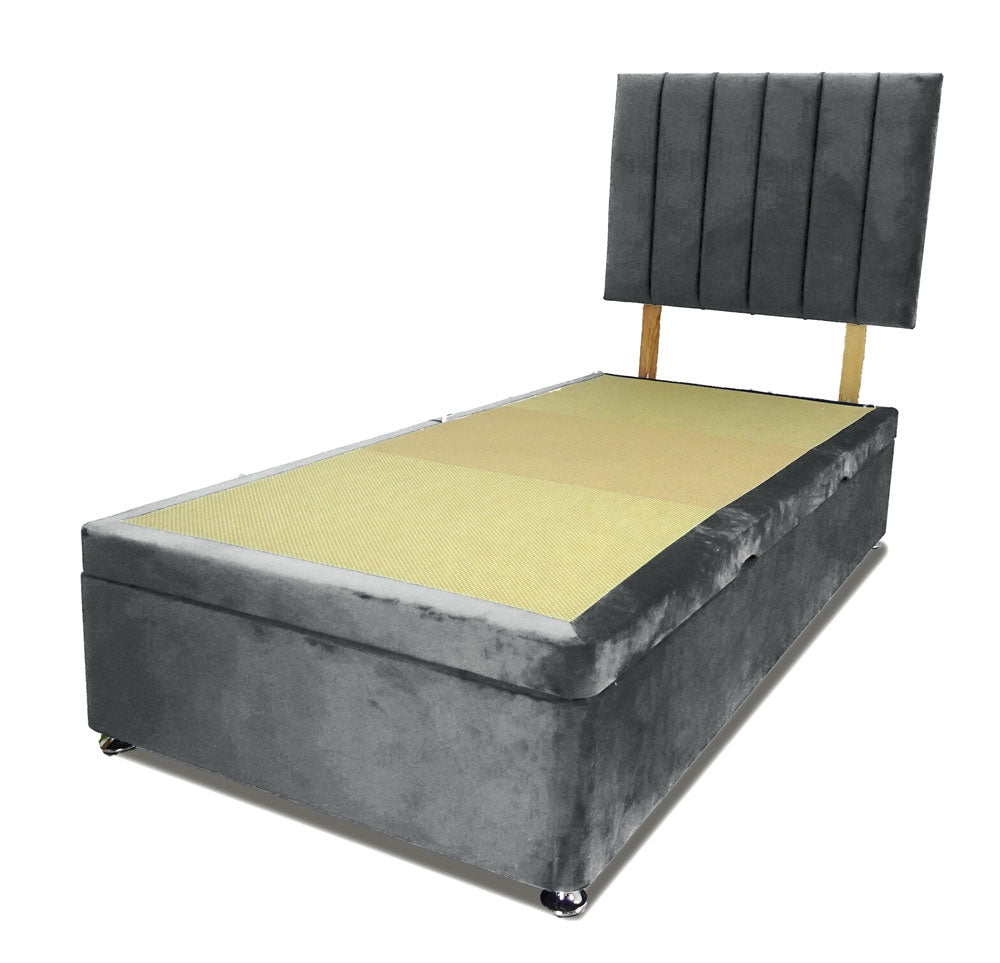Plush Steel Single Side Lift Ottoman Divan Base With Horizon Headboard