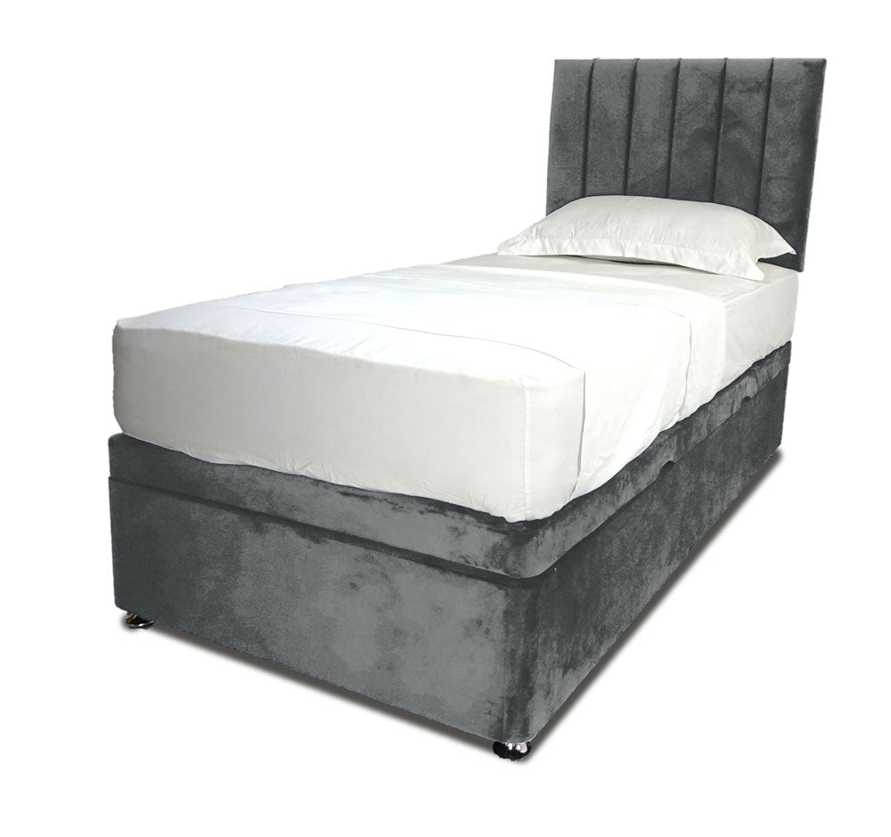 Plush Steel Single Side Lift Ottoman Divan Base With Horizon Headboard