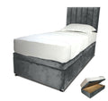 Plush Steel Single Side Lift Ottoman Divan Base With Horizon Headboard