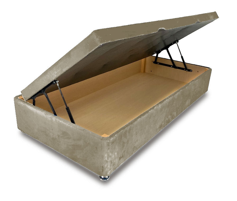 Pebble Single Side Lift Ottoman Divan Base With Square Headboard