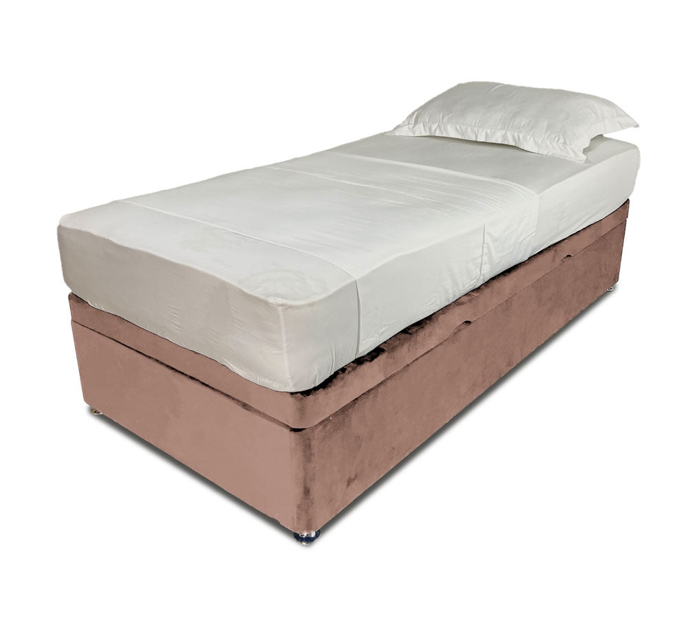 Regency Rose Single Side Lift Ottoman Divan Base With Square Headboard