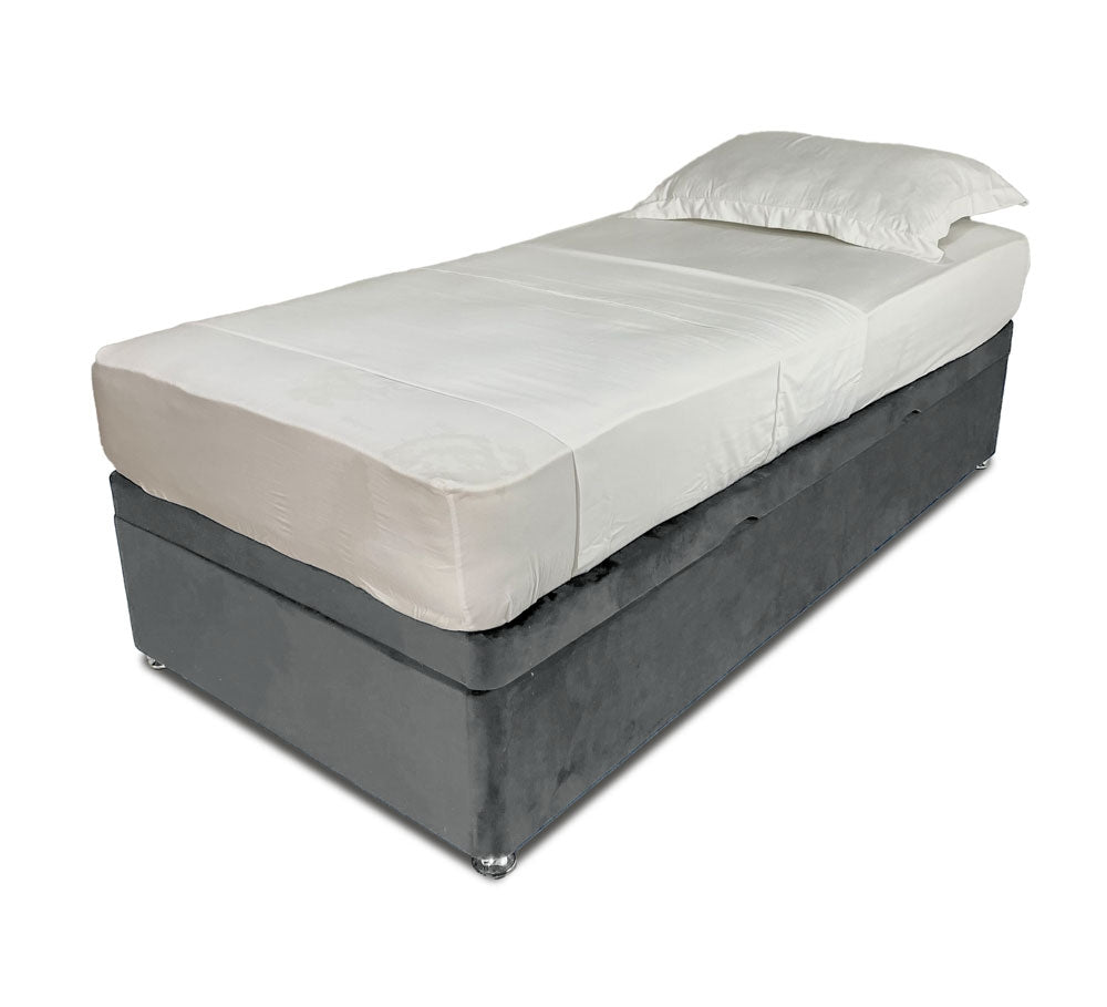 Plush Steel Single Side Lift Ottoman Divan Base With Horizon Headboard