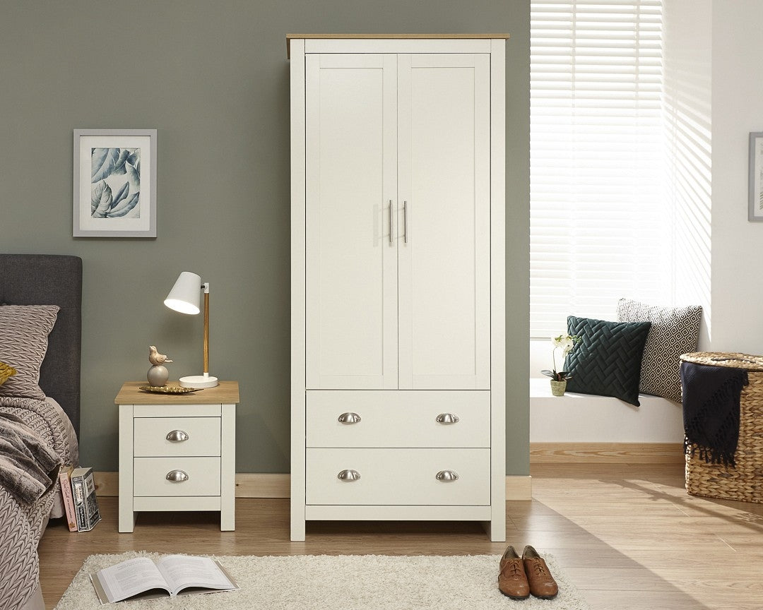 Lancashire Cream 2 Door 2 Drawer Wardrobe