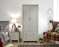Lancashire Grey 2 Door 2 Drawer Wardrobe