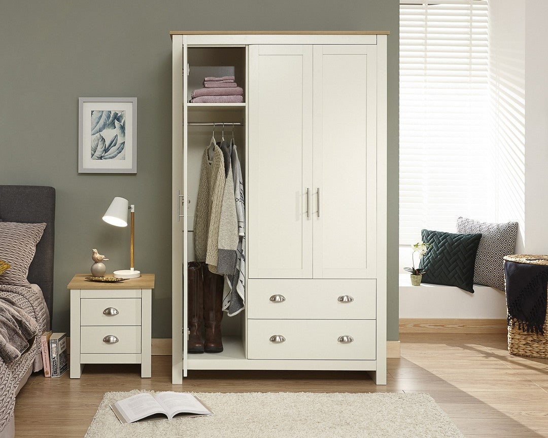 Lancashire Cream 3 Door 2 Drawer Wardrobe
