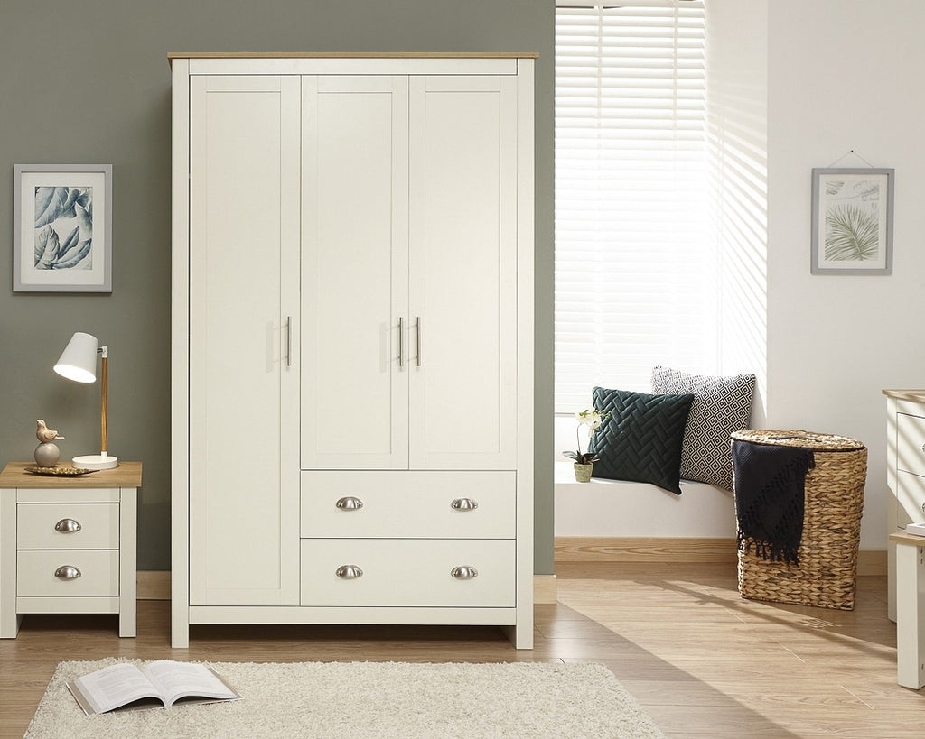 Lancashire Cream 3 Door 2 Drawer Wardrobe