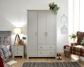Lancashire Grey 3 Door 2 Drawer Wardrobe