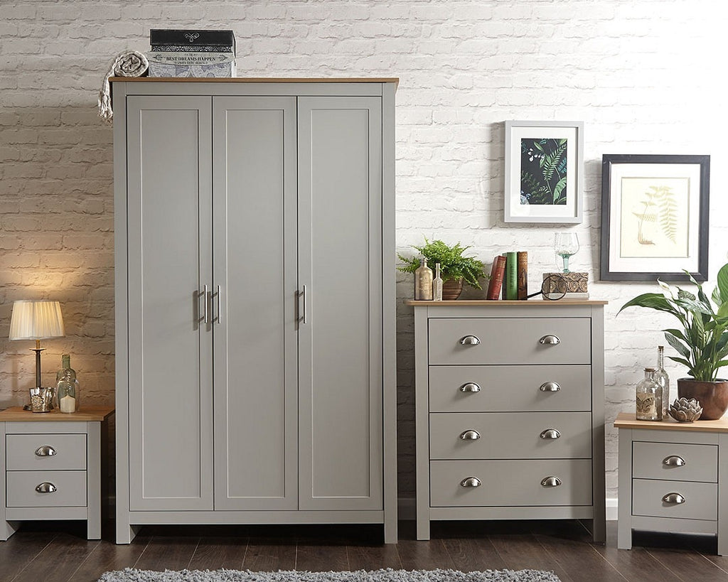 Lancashire Grey 4 Piece Bedroom Furniture Set