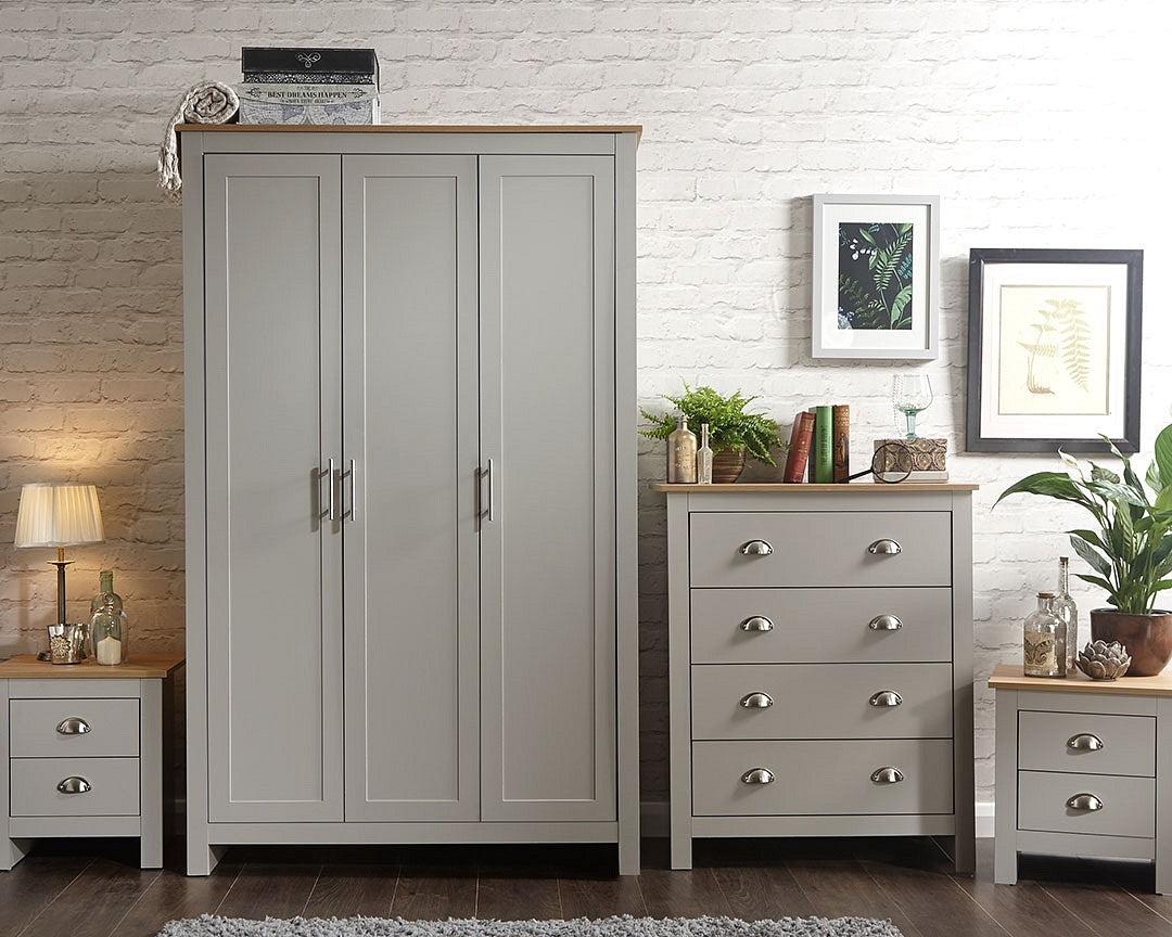 Lancashire Grey 4 Piece Bedroom Furniture Set