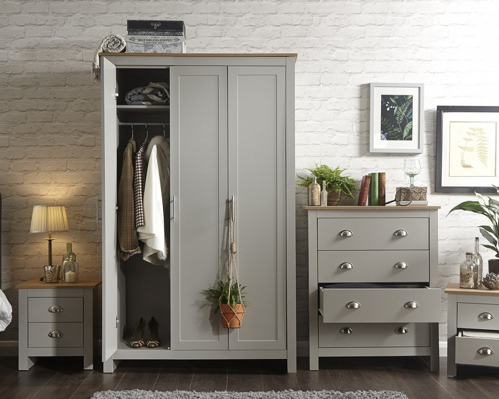 Lancashire Grey 4 Piece Bedroom Furniture Set