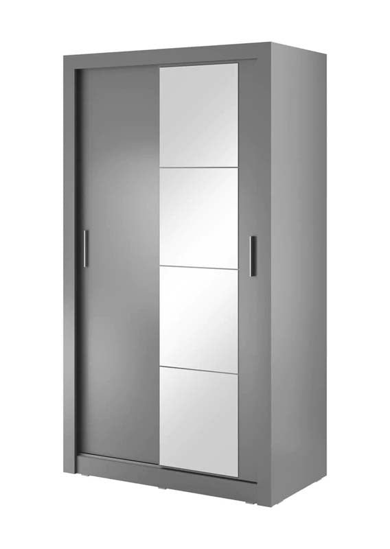 Leeds Grey Sliding Door Wardrobe 120cm