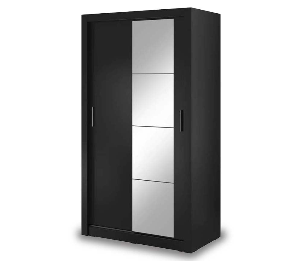 Leeds Black Sliding Door Wardrobe 120cm