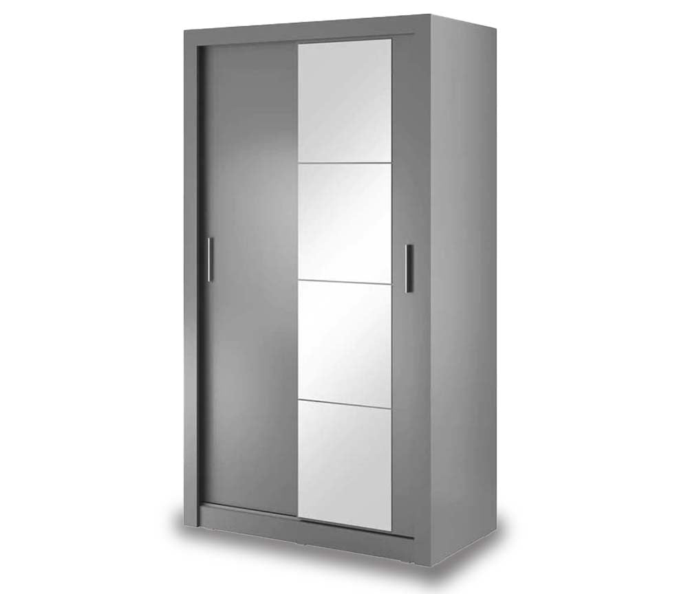 Leeds Grey Sliding Door Wardrobe 120cm
