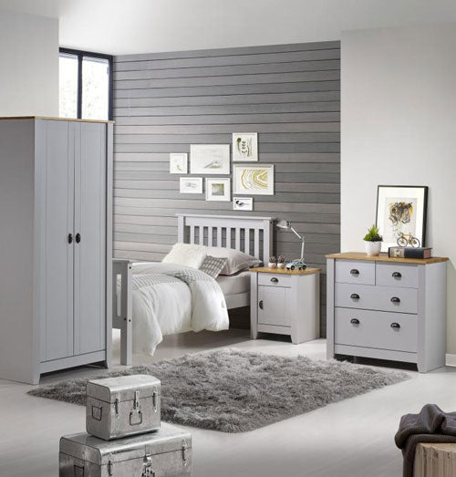 London Grey Bedside Locker