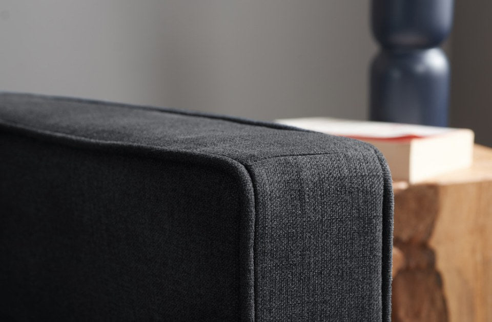 Lotto Sofa Bed Grey arm piping detail